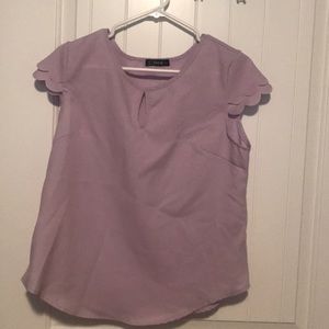 Petal Sleeve Top from Shein - Purple